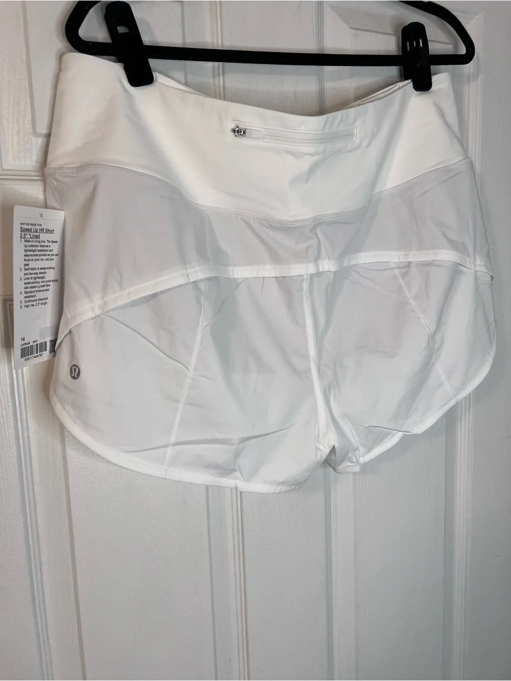 #781 NWT Lululemon Speed Up High-Rise 2.5” Lined Shorts White Size 14